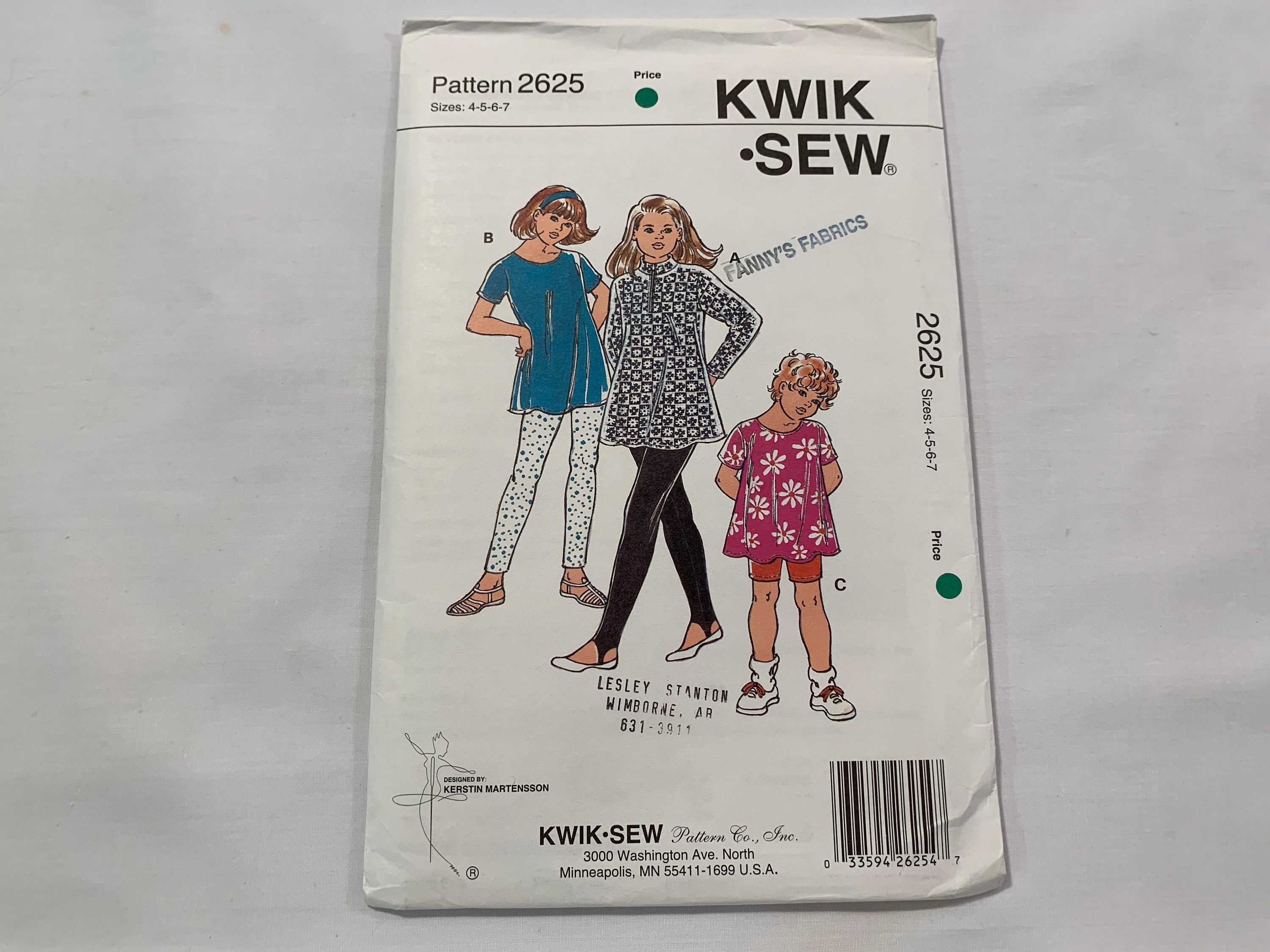 Kwik Sewing Pattern 2625 Uncut Size 47 Girls Tunics Etsy