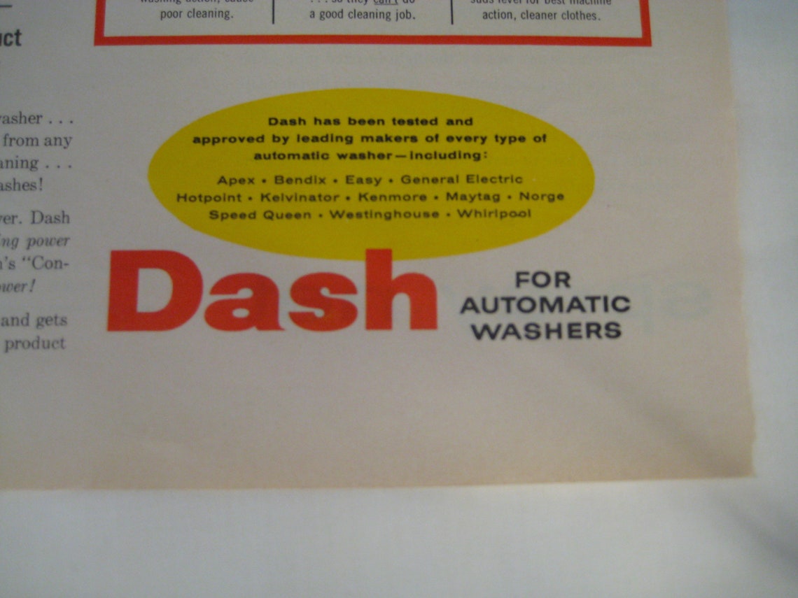 1956 Dash Detergente de lavandería Vintage Anuncio Vintage | Etsy