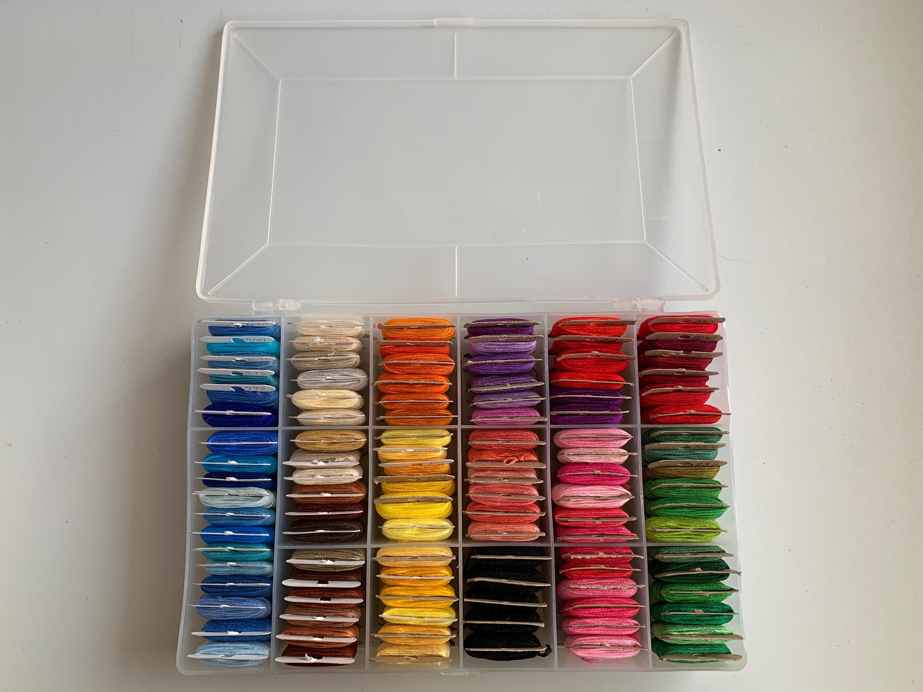 DMC Thread Storage Box With Free Embroidery Thread Bobbins 50