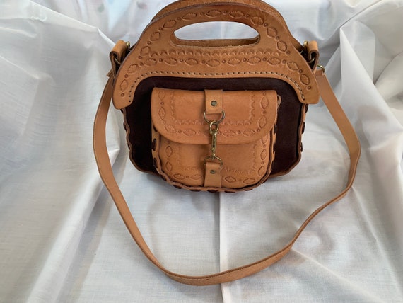 Vintage Hand Tooled Painted Shoulder Bag 1970s – Black Shag Vintage