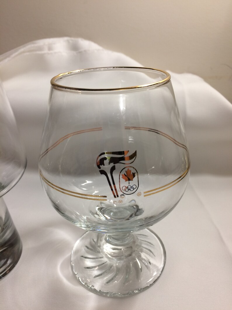 Beer and Brandy Snifter Glasses Calgary Olympics 1988 Clear Etsy