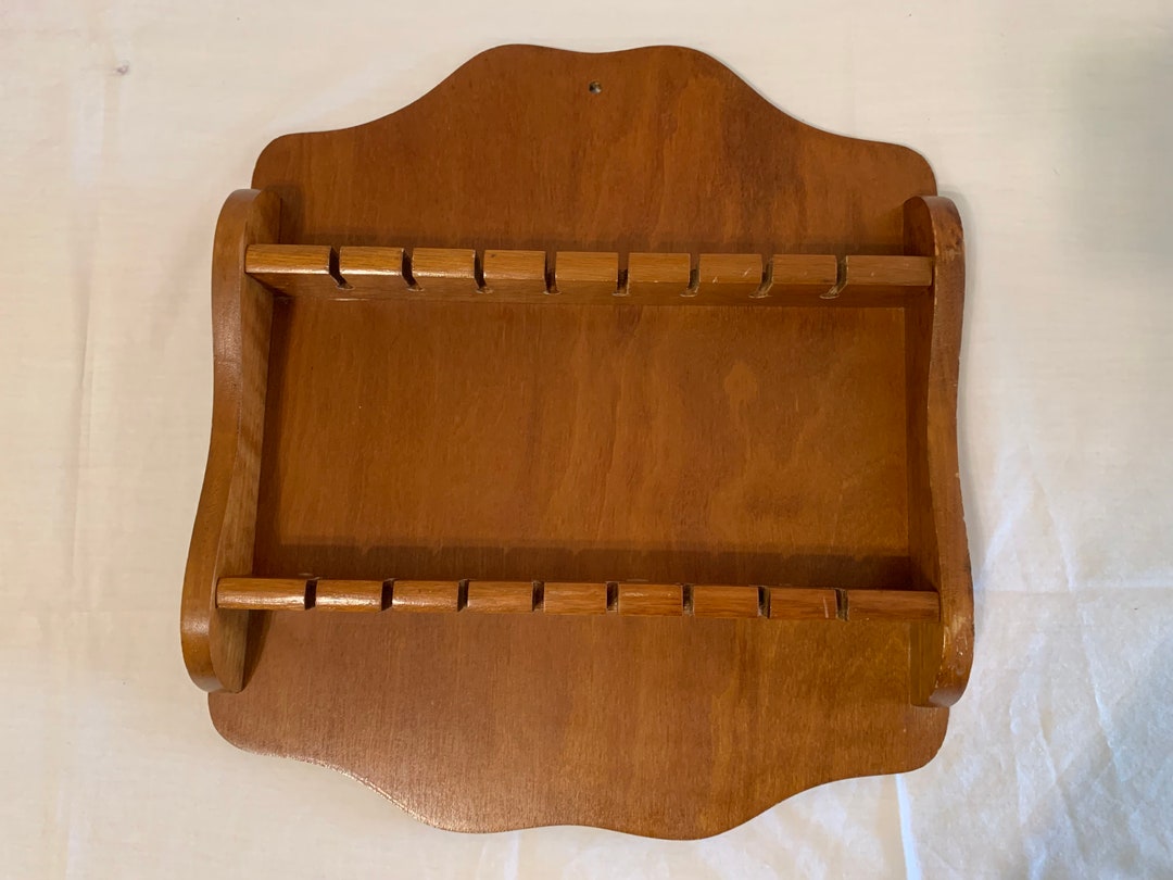 Vintage 1970's Wooden Souvenir Spoon Rack Holder Wall Etsy