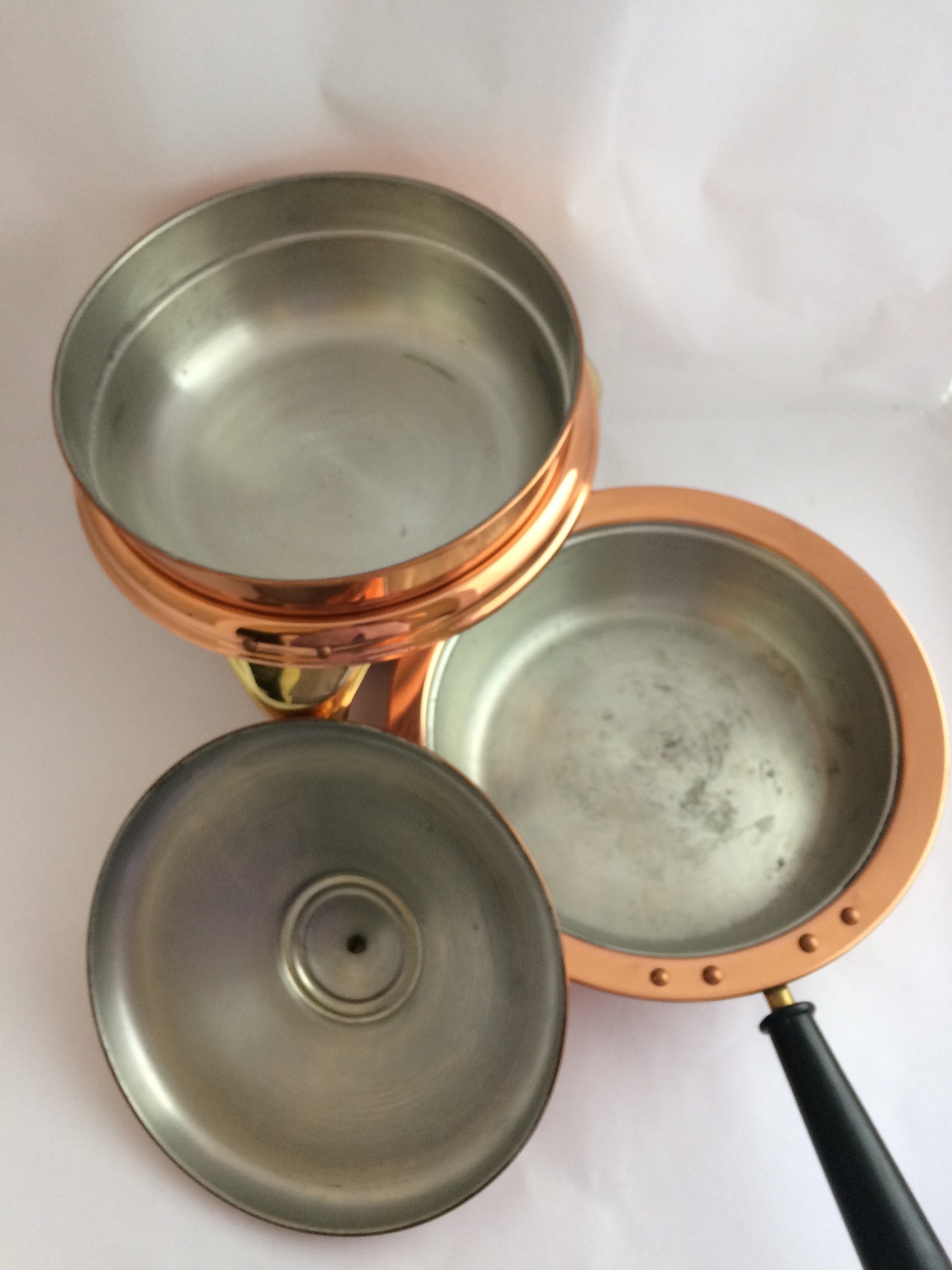 Copper Double Boiler Chafing Dish Saucepan Serving Dish Etsy