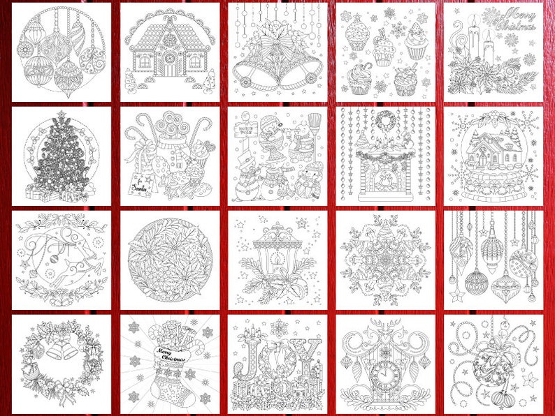 Christmas Coloring - Adult Coloring Book - Printable Coloring Book ...