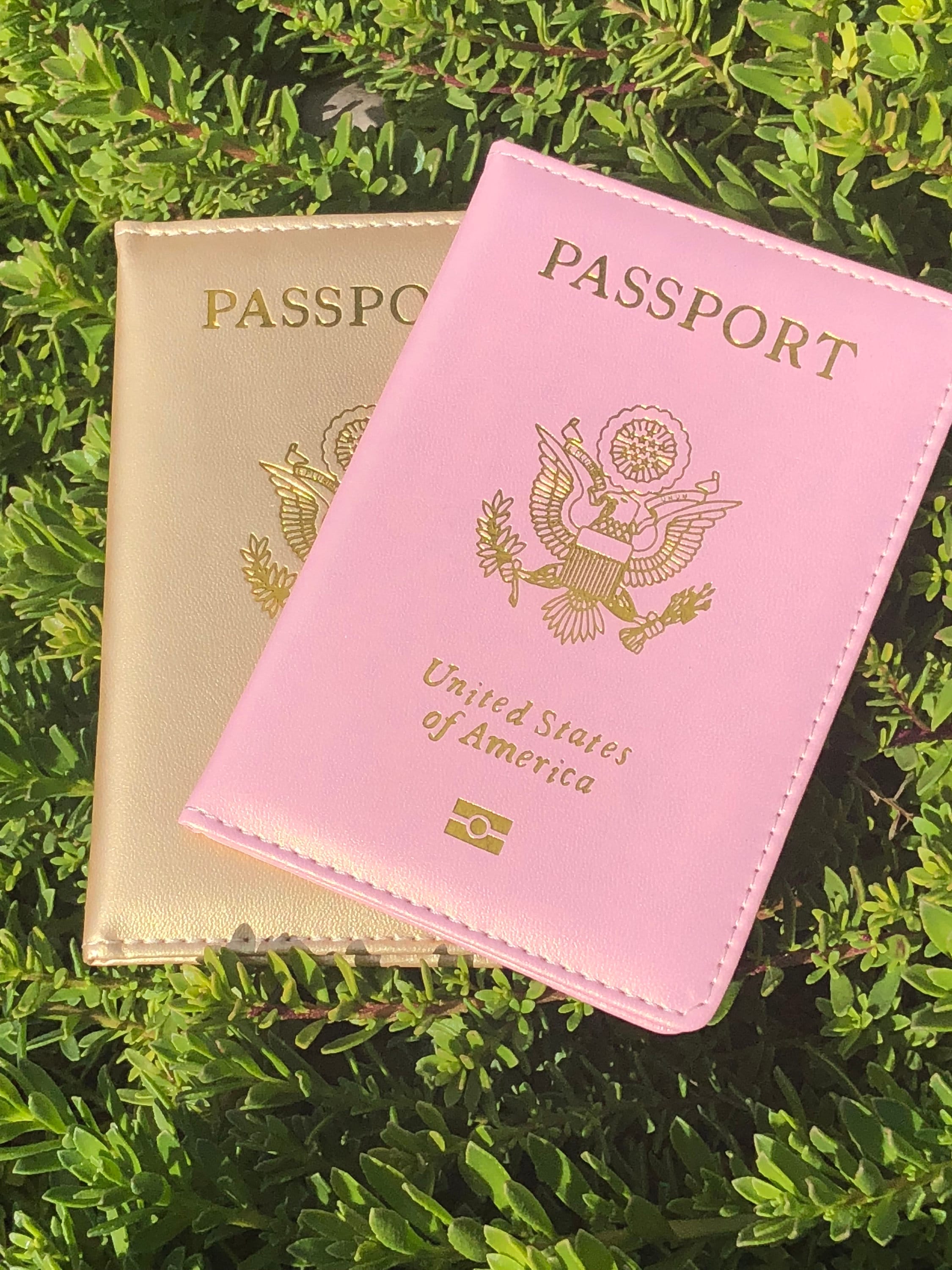 Cute Passport Cover USA Pink Travel Passport Holder Designer Passport Case