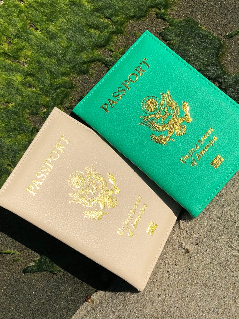 Green Orange & Yellow Passport Cover Travel Passpor Holder Etsy