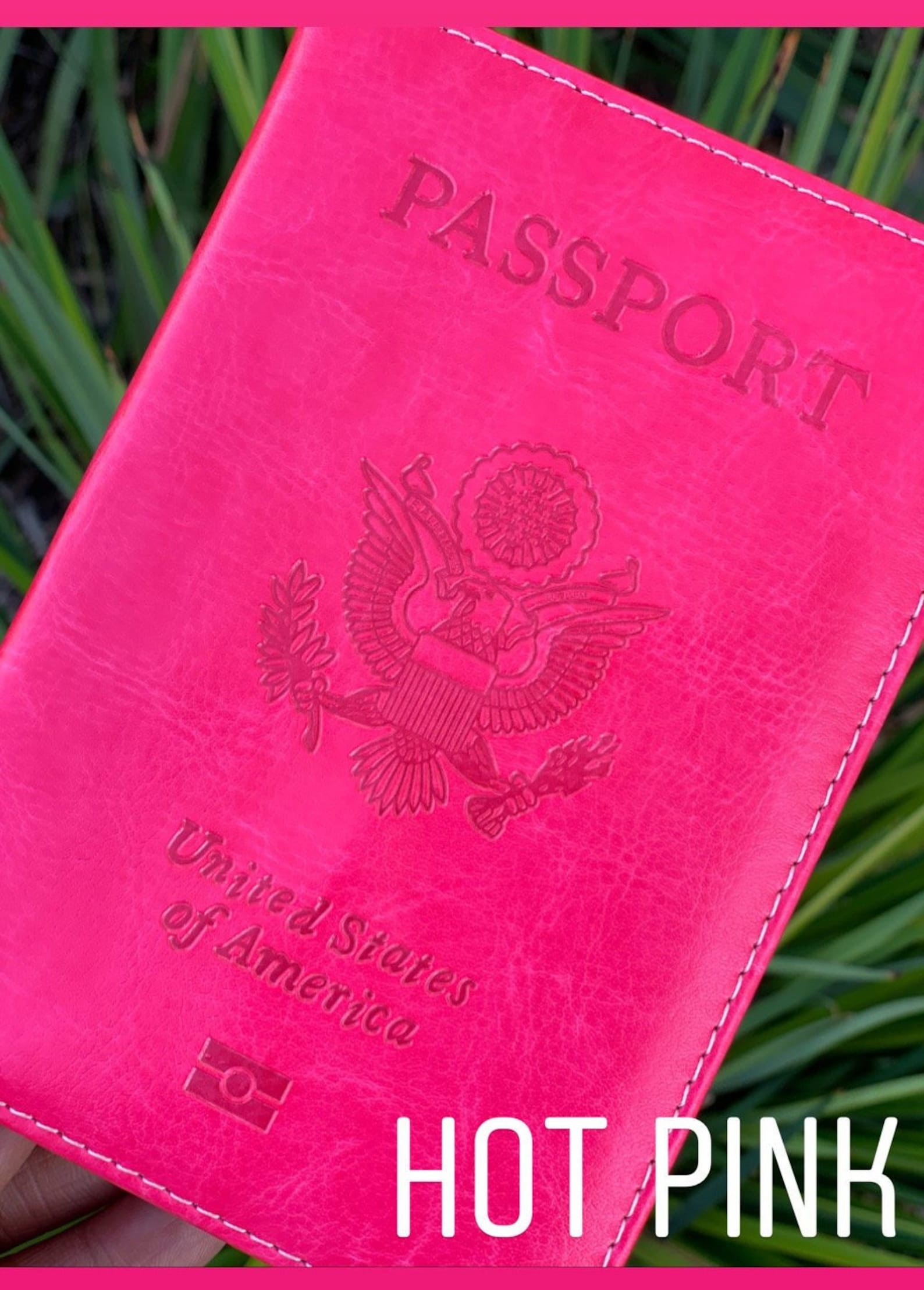 Pink Passport Cover Travel Passport Holder Pink Etsy
