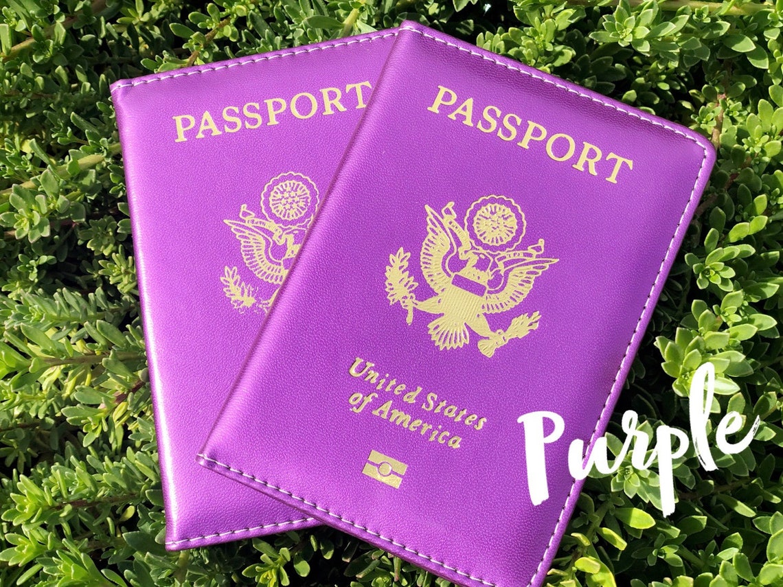 Blue & Purple Passport Covers Travel Passport Holder Purple Etsy