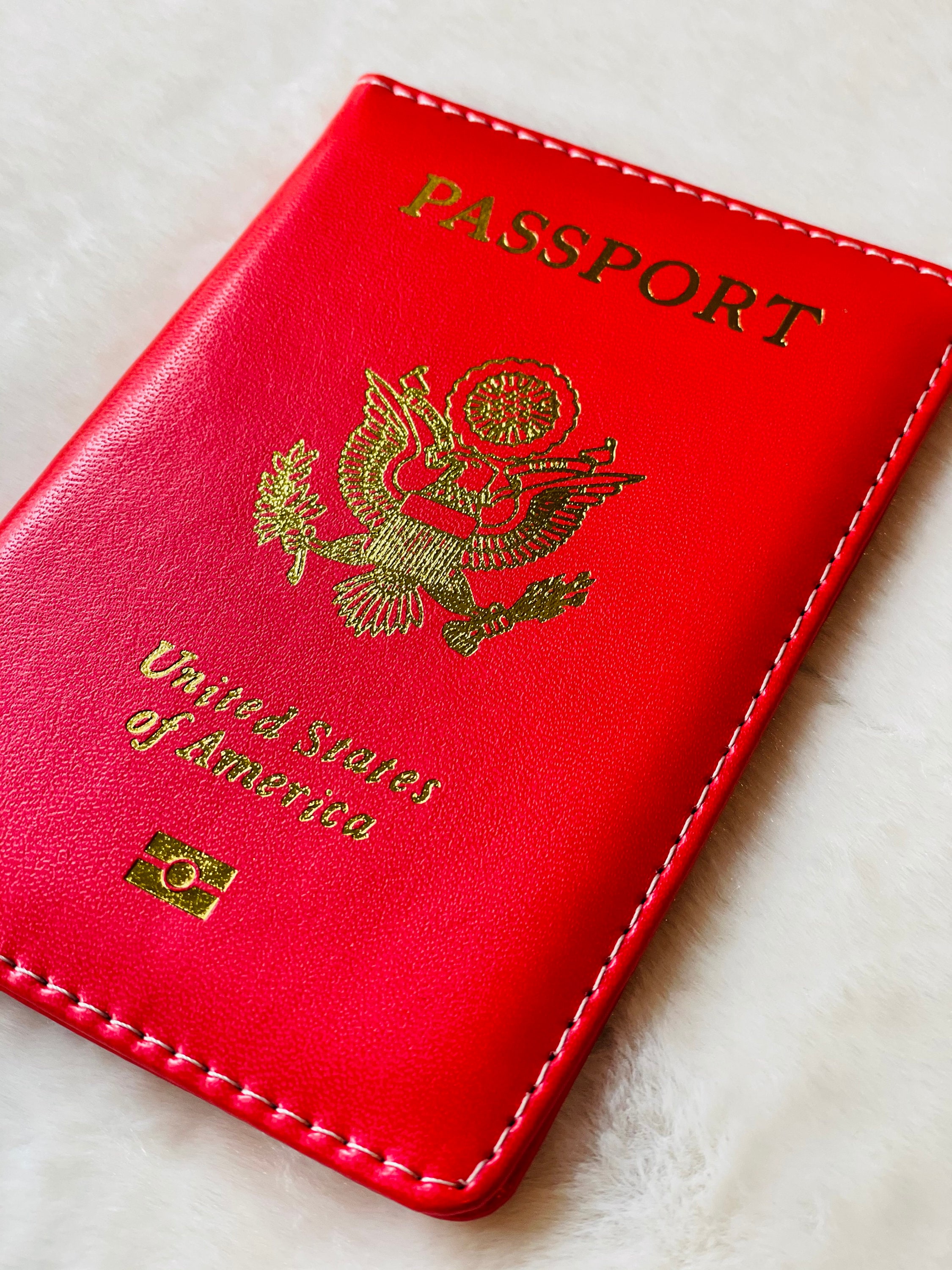 Red Passport Cover Travel Passport Holder w/customization Etsy