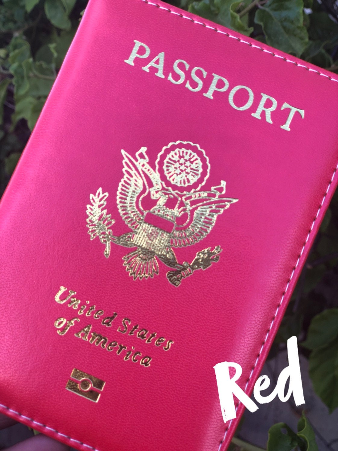 Passport Cover in Panama in scarlet red