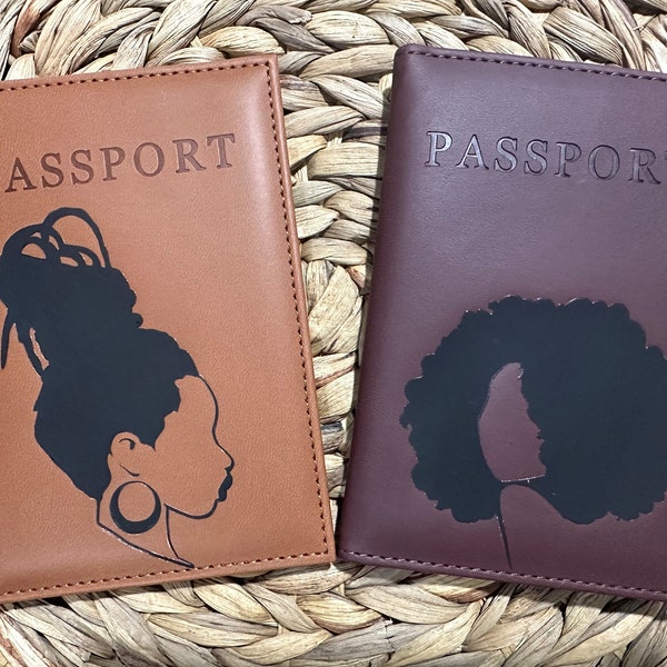 Afro Amour™ Passport Cover Black Girl Magic Passport Cover, Black Girl Travel Accessory, Passport Holder, African American Woman, Melanin