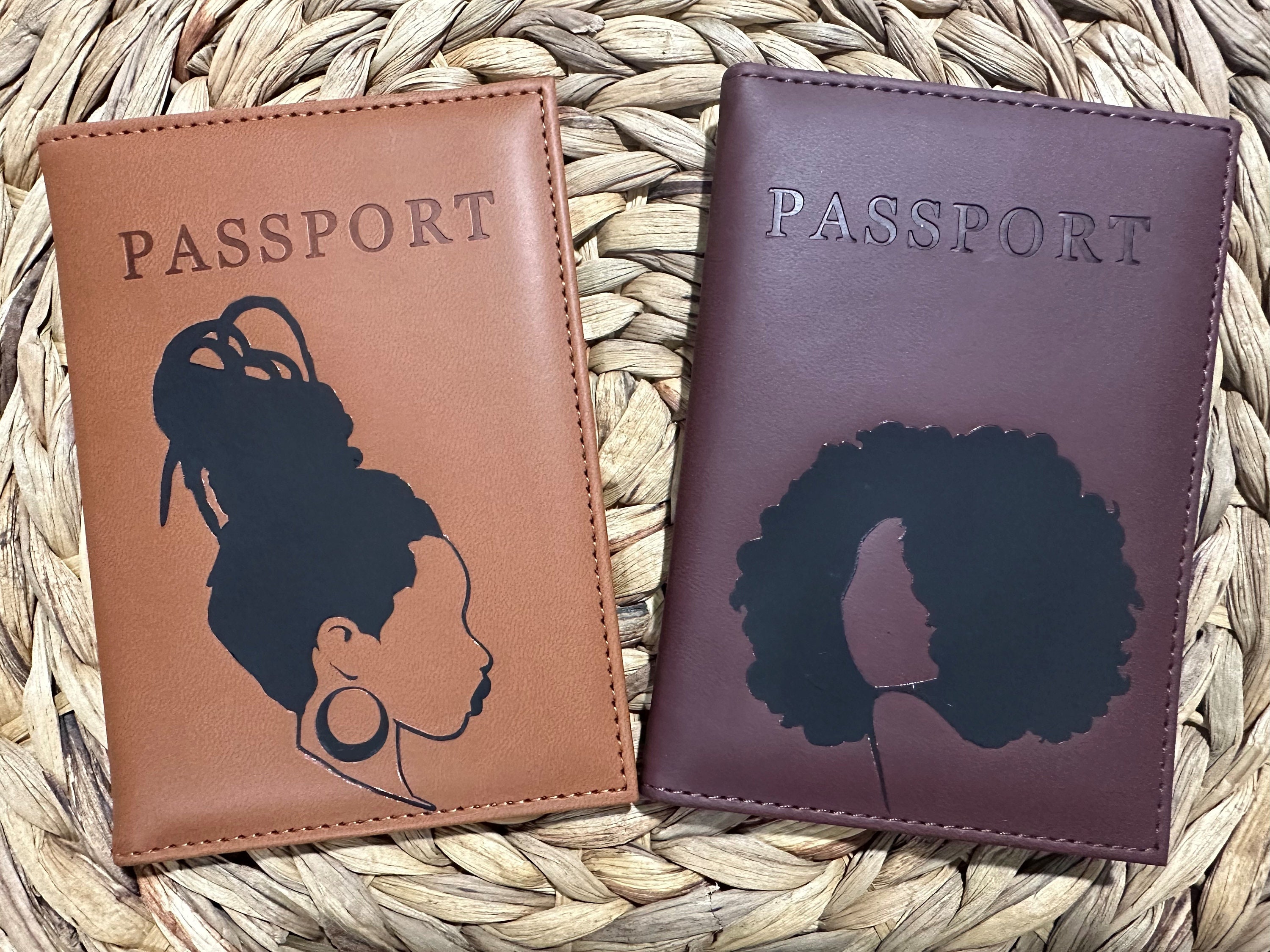  American African Passport Holder for Woman Fashion Girl in  Dress Designer Cover for Documents White Case for Travel : Handmade Products