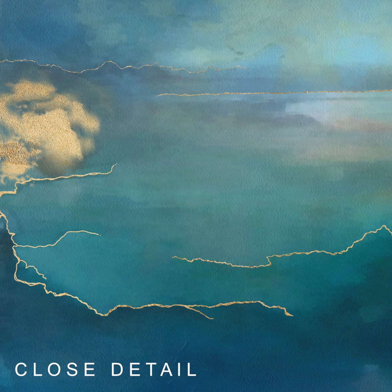 Blue and Gold Artwork Print Sea Sky Wall Art Print Etsy