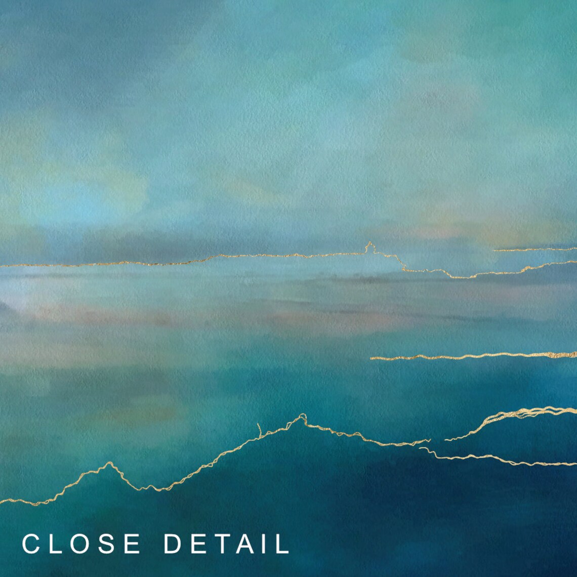 Blue and Gold Artwork Print Sea Sky Wall Art Print Etsy