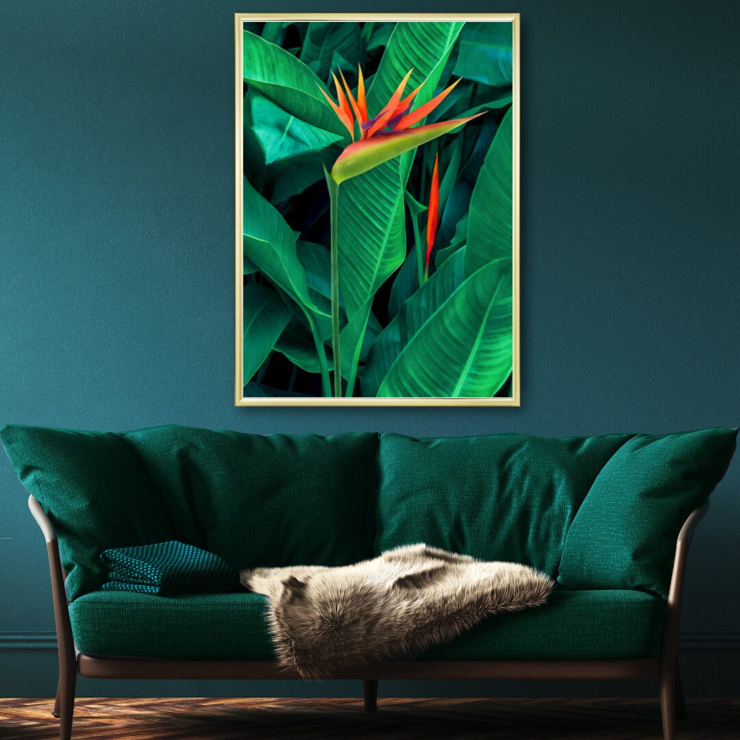 Bird of Paradise Flower Tropical Print Palm Tree Print Wall - Etsy UK