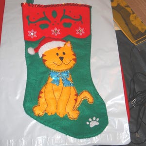 NEW &quot;Kitty&quot; Christmas Stocking ~ Completed