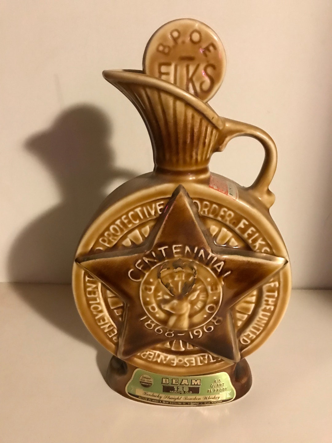 VINTAGE Jim Beam Decanter 18691968 BPOE Elks Club Centennial Etsy