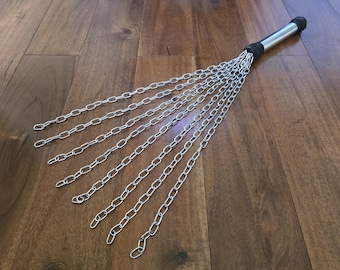 Chain Flogger, Violet Wand Accessory, Mature BDSM Fetish Gear, Spanking & Discipline, Handmade Vegan Friendly Kink, UK Seller