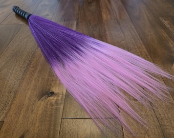 Long synthetic hair flogger, sensation play, mature bdsm fetish gear, bondage & discipline, vegan friendly kink, uk seller