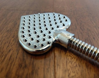 Heart shape spanking paddle, stainless steel, otk impact play, mature bdsm, uk seller