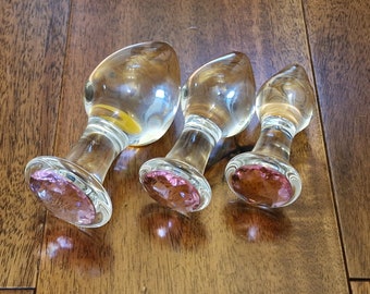 Pink Crystal Butt Plug, 3 Different Sizes Available, Anal Training, BDSM Medical Play, Vegan Friendly Kink, UK Seller