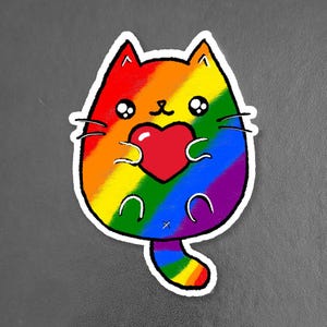 Rainbow LGBTQ+ Sweet Cat Sticker