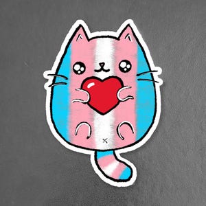 Transgender LGBTQ+ Sweet Cat Sticker