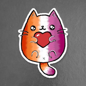 Lesbian LGBTQ+ Sweet Cat Sticker