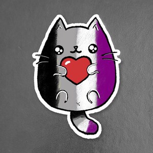 Asexual LGBTQ+ Sweet Cat Sticker