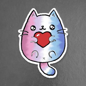 Bigender LGBTQ+ Sweet Cat Sticker