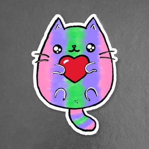 Trigender LGBTQ+ Sweet Cat Sticker