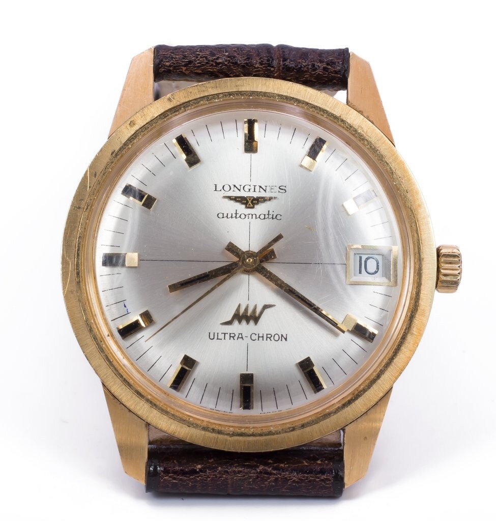 longines ultra chron 14k automatic calendar watch