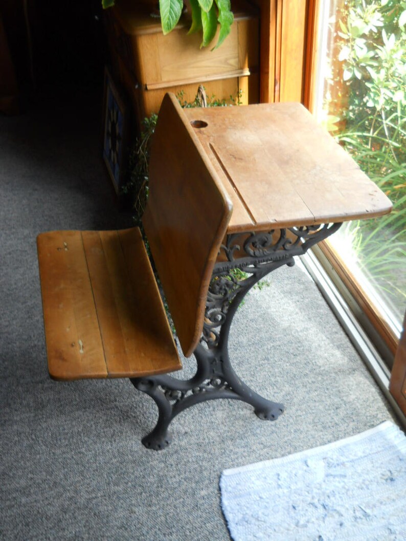 Superior Automatic Ornate Antique School Desk