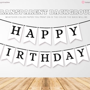 DRUCKBARE alles Gute zum Geburtstag Banner, Geburtstagsdekorationen, schwarze Geburtstagsdekoration, druckbare Geburtstagsbanner, einfaches Banner, sofortiger Download