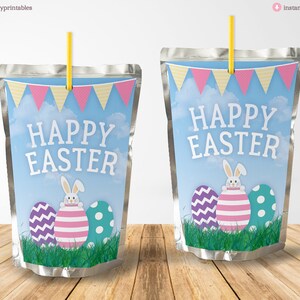 Printable Happy Easter Juice Pouch Label for Capri Suns, Instant Download, Digital PDF