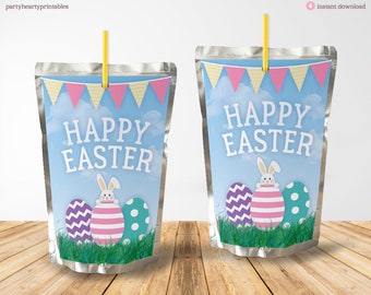 Printable Happy Easter Juice Pouch Label for Capri Suns, Instant Download, Digital PDF