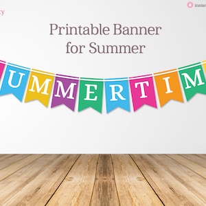 Printable Summertime Banner for Last Day of School Water Fight, Summer Birthday Party, Instant Download PDF file