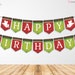 Printable Fairy Garden Birthday Banner Red &amp; Green Enchanted - Etsy
