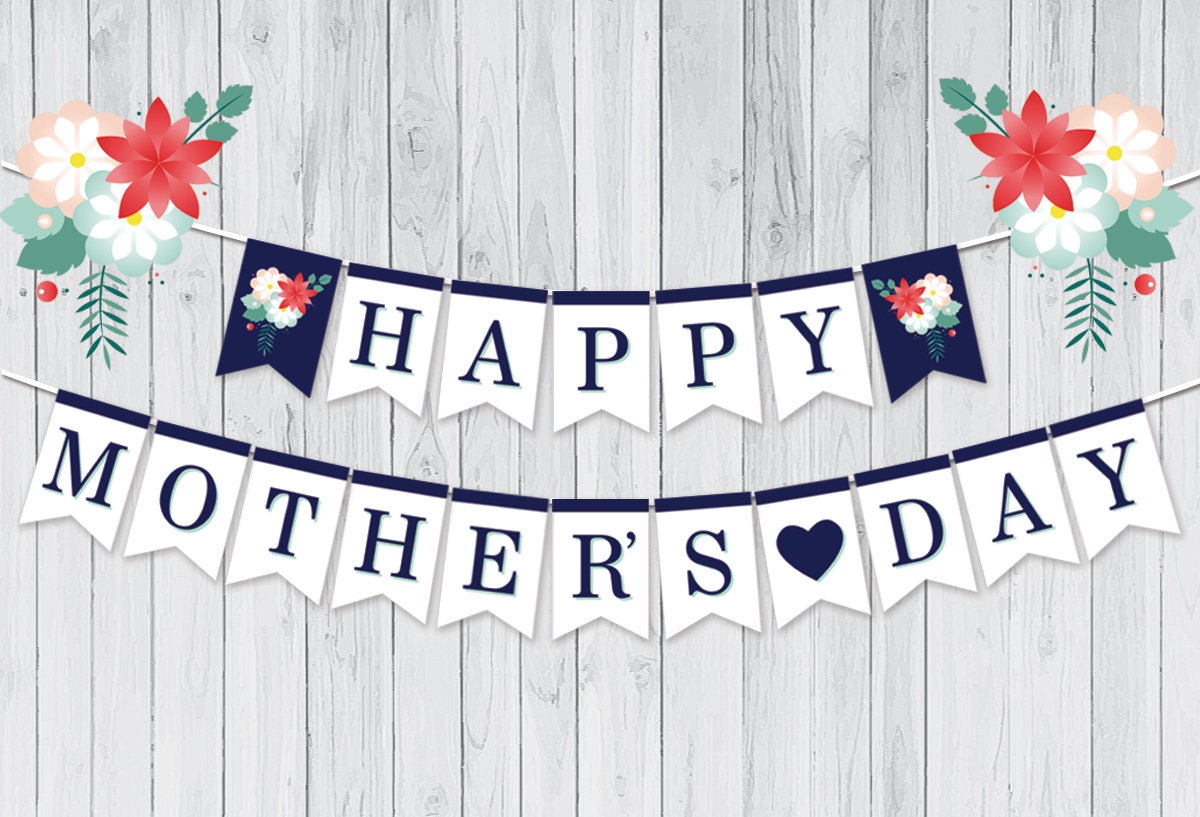 Printable Happy Mother's Day Banner Digital Banner | Etsy