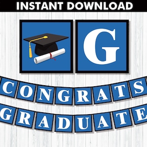 Free Printable Blue Graduation Banner Templates