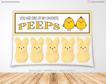 Printable Easter Treat Bag Toppers Snack Sized Bags 6.5", Easter Gift or Favor Bags, Easter Basket Printables, Digital PDF, Instant Download