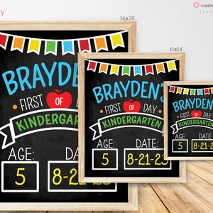 First Day of School Sign for Boy Printable Photo Prop, Personalized ...
