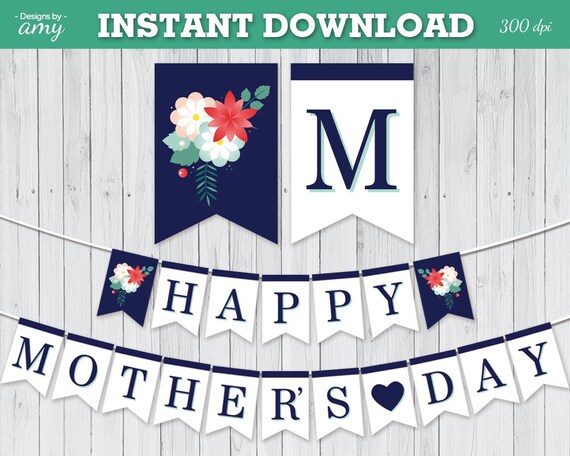 happy mothers day banner printable