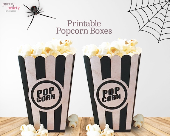 PRINTABLE Popcorn Box Halloween Popcorn Box Halloween Party - Etsy