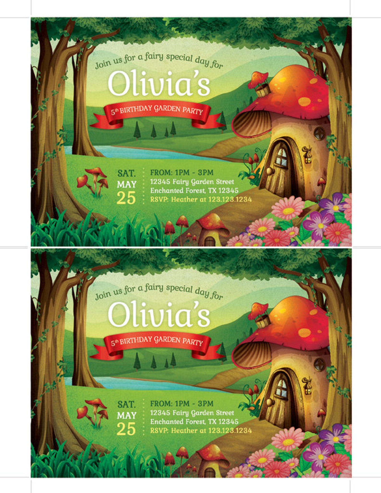 Printable Fairy Garden Party Birthday Invitation Enchanted - Etsy