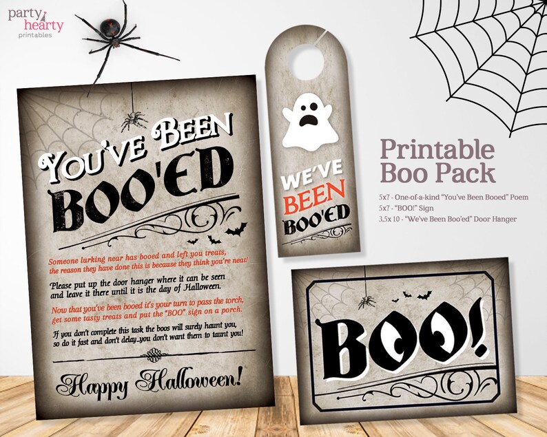 Printable Halloween Boo Kit, Sign, Poem, Door Hanger (digital Download ...