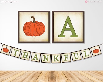 Bannière de remerciement de ferme rustique imprimable pour la décoration de la maison de Thanksgiving et le dîner de Thanksgiving, fichier numérique PDF, téléchargement immédiat