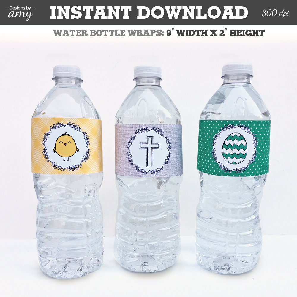 Printable Easter Water Bottle Labels and Wraps Easter Etsy