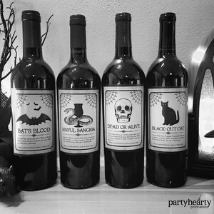 Printable Halloween Wine Labels, Wine Labels, Halloween Party, Adult ...