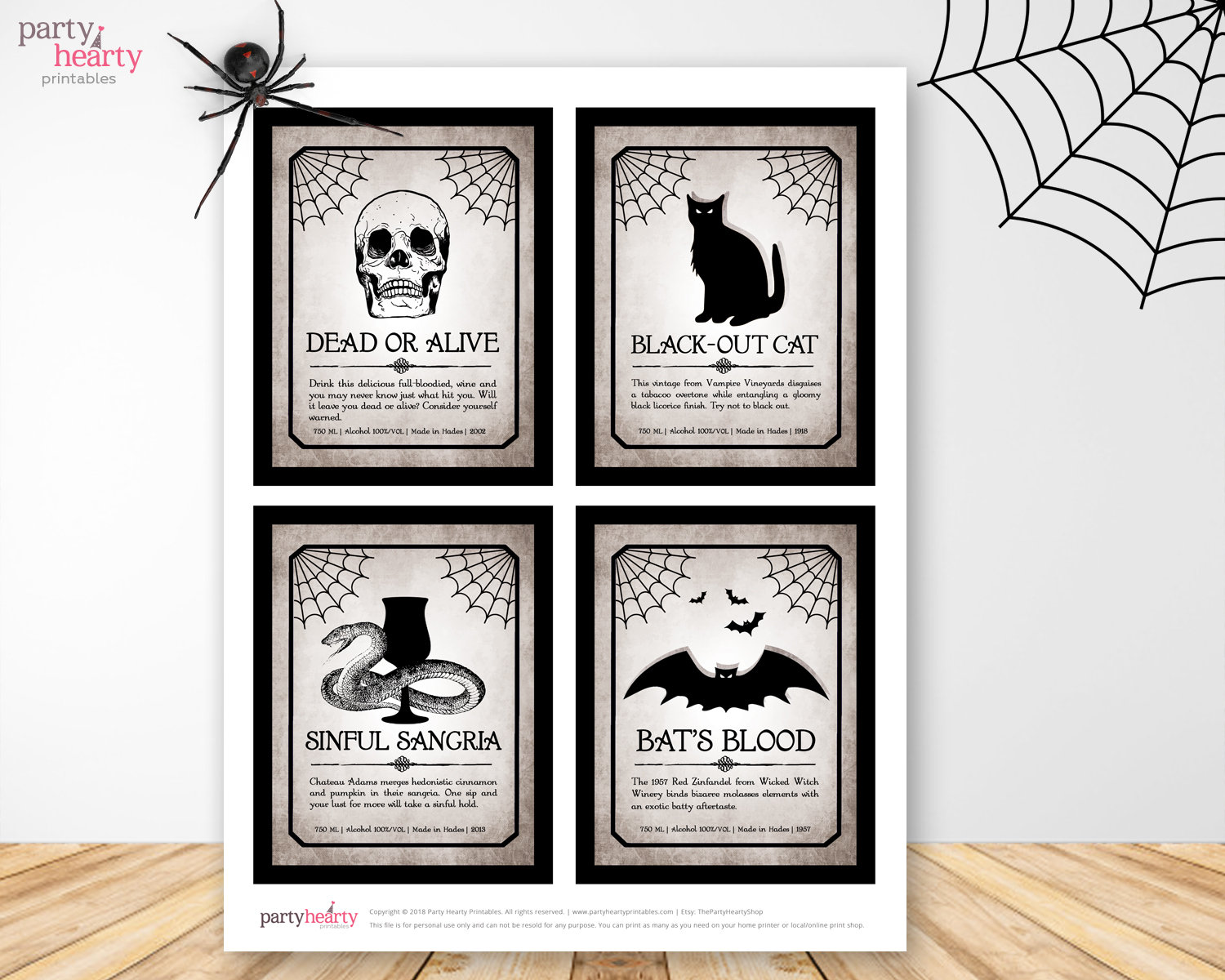 23 Halloween Printable Labels for an Unforgettable Party 10 Gothic Halloween Wine Labels, Apothecary Bottle Designs (PDF)